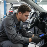 Why Is My Check Engine Light On? man Checking Car Dashboard Warning