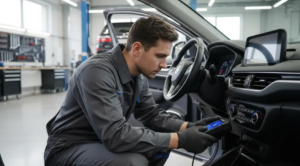 Why Is My Check Engine Light On? man Checking Car Dashboard Warning