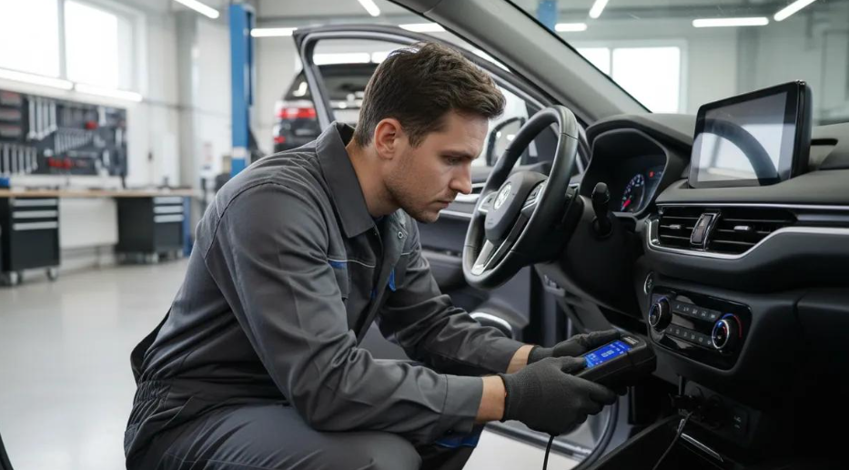 Why Is My Check Engine Light On? man Checking Car Dashboard Warning